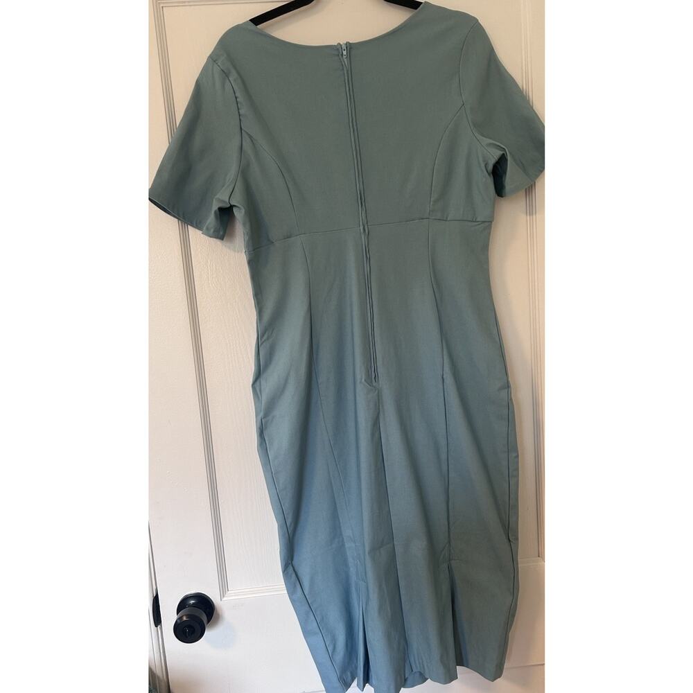 Pinup Couture Priscilla Wiggle Dress 2X NWT Rockabilly Light Blue Plus Size - Picture 9 of 11